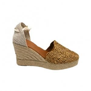 NEW LE MOGADOR women's stilvi wedge sandals in nude